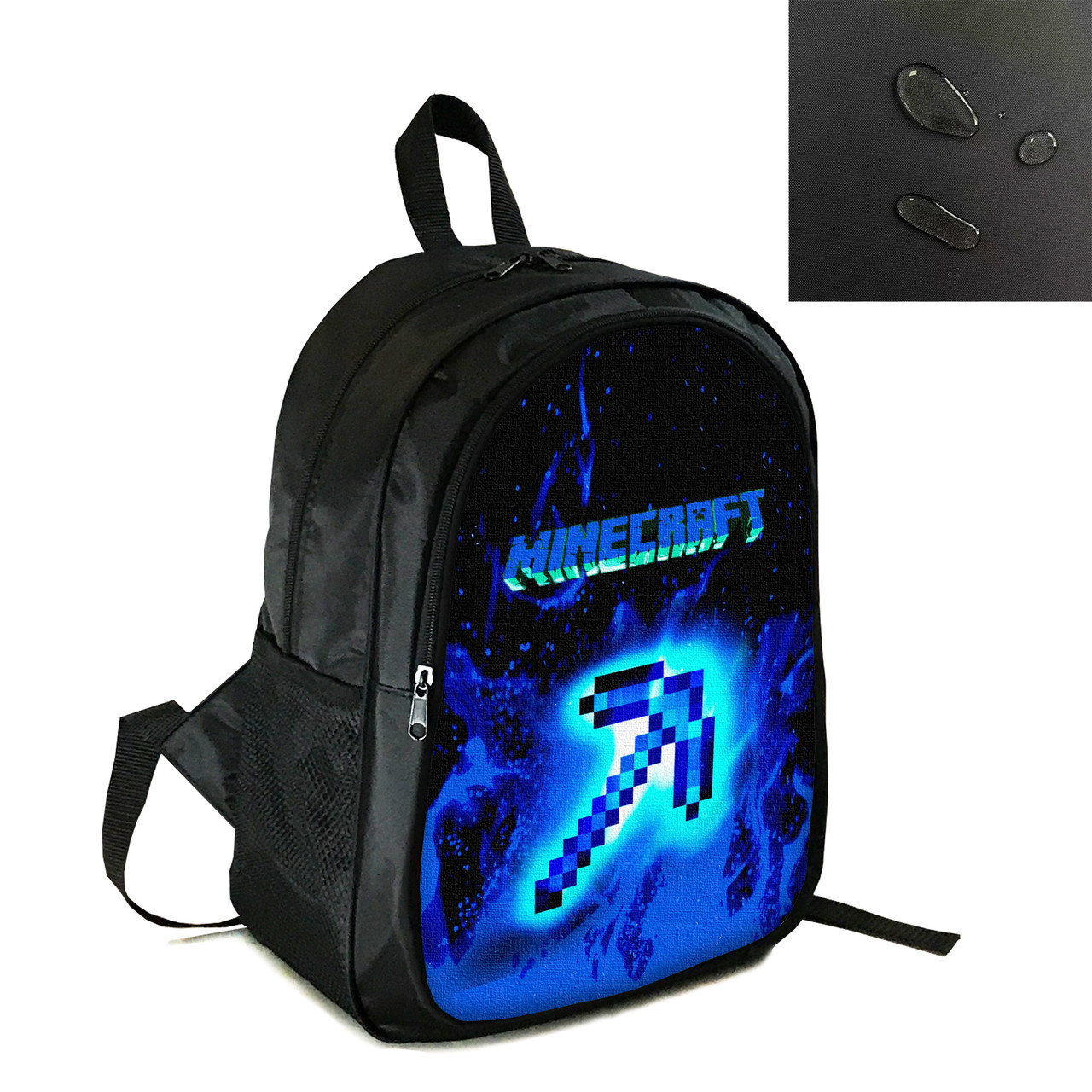 Рюкзак міський/шкільний 38×28см з принтом Minecraft Кірка дитячий, підлітковий, спортивний (4169), фото 1