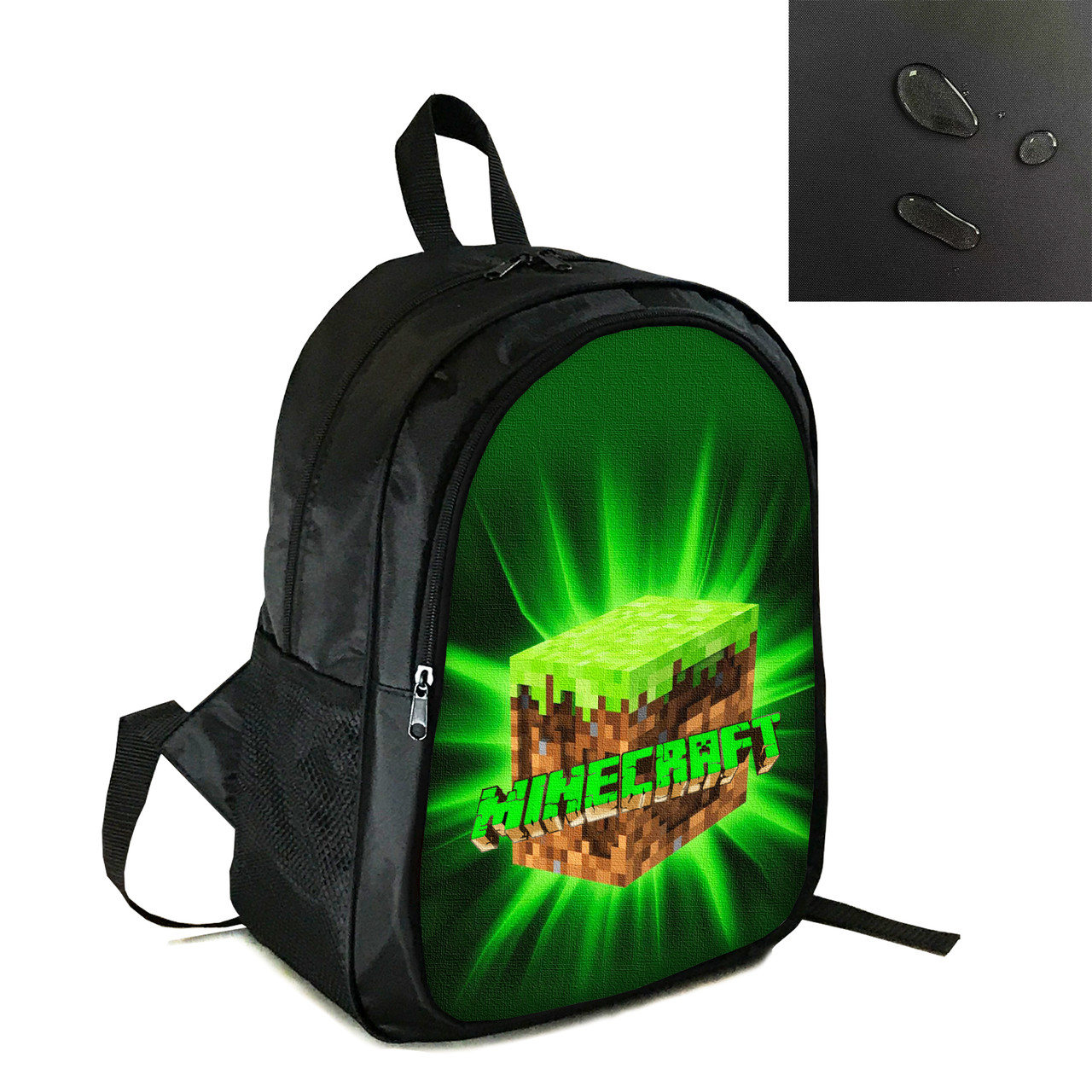 Рюкзак міський/шкільний 38×28см з принтом Minecraft Кріпер дитячий, підлітковий, спортивний (4172), фото 1