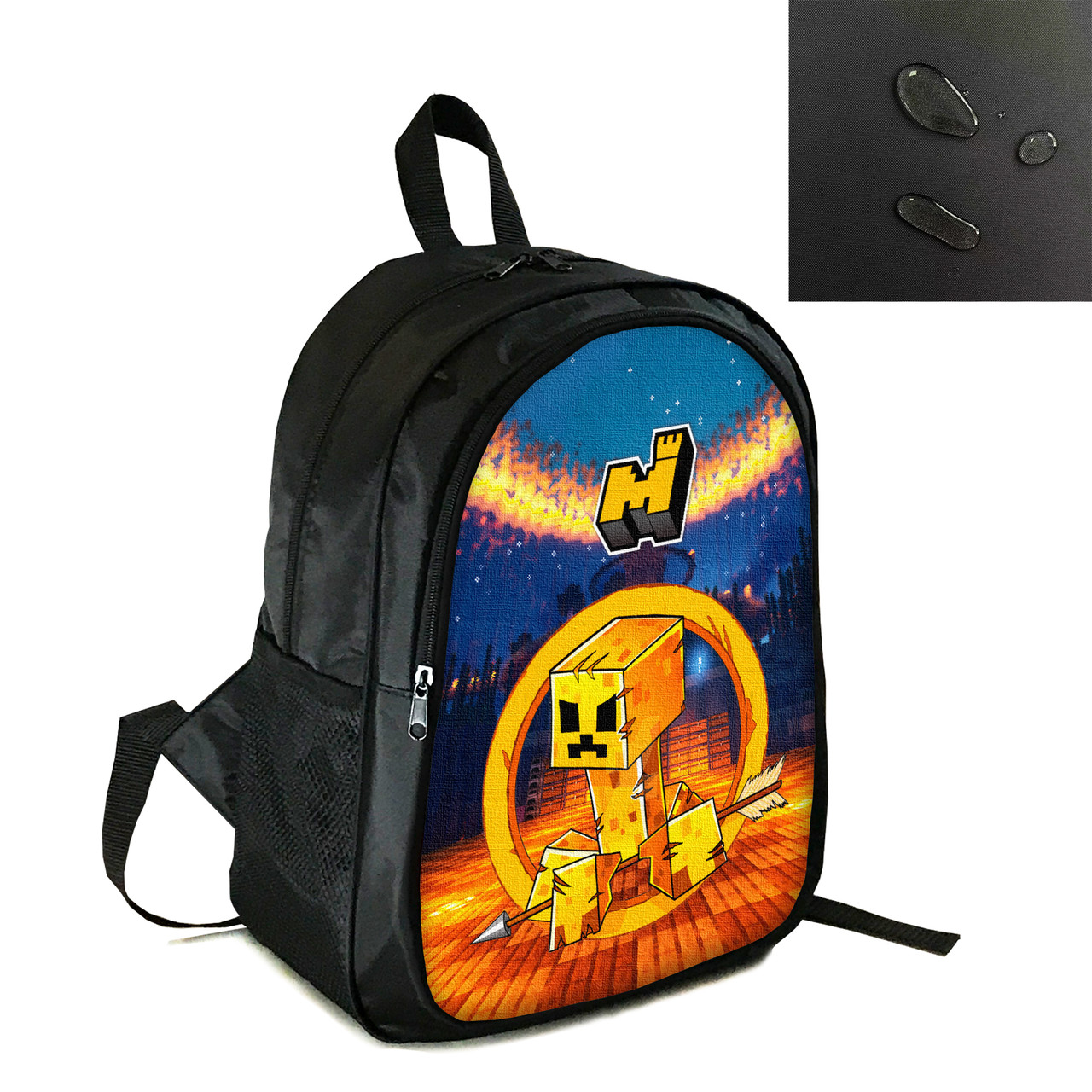 Рюкзак міський/шкільний 38×28см з принтом Minecraft Кріпер дитячий, підлітковий, спортивний (4176), фото 1
