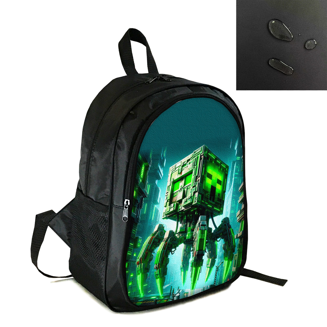 Рюкзак міський/шкільний 38×28см з принтом Minecraft Кріпер дитячий, підлітковий, спортивний (4177), фото 1