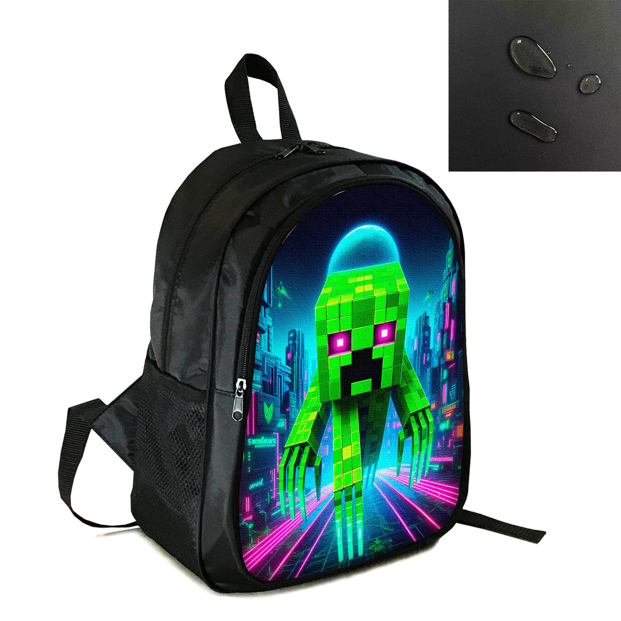 Рюкзак міський/шкільний 38×28см з принтом Minecraft Кріпер дитячий, підлітковий, спортивний (4178), фото 1