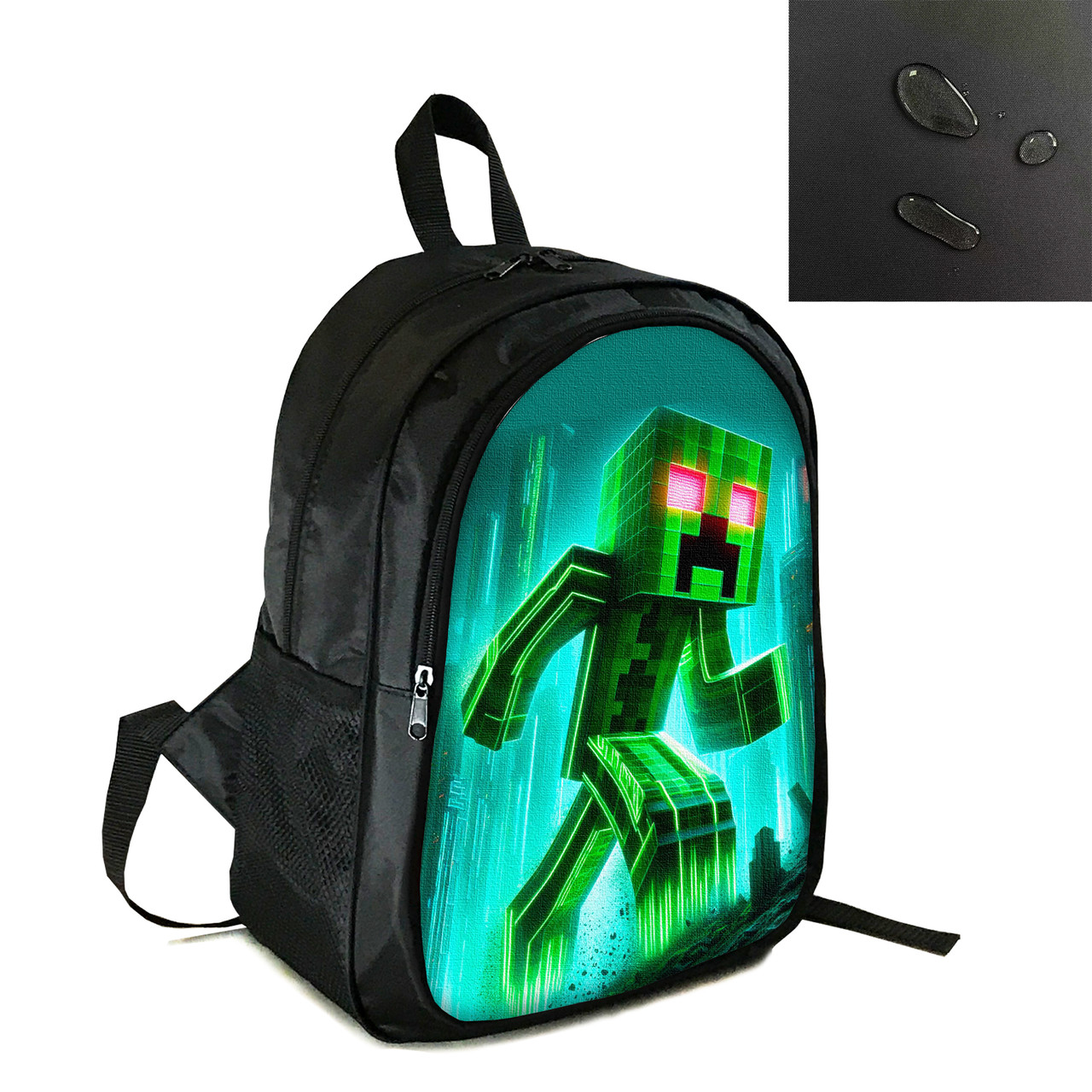 Рюкзак міський/шкільний 38×28см з принтом Minecraft Кріпер дитячий, підлітковий, спортивний (4180), фото 1