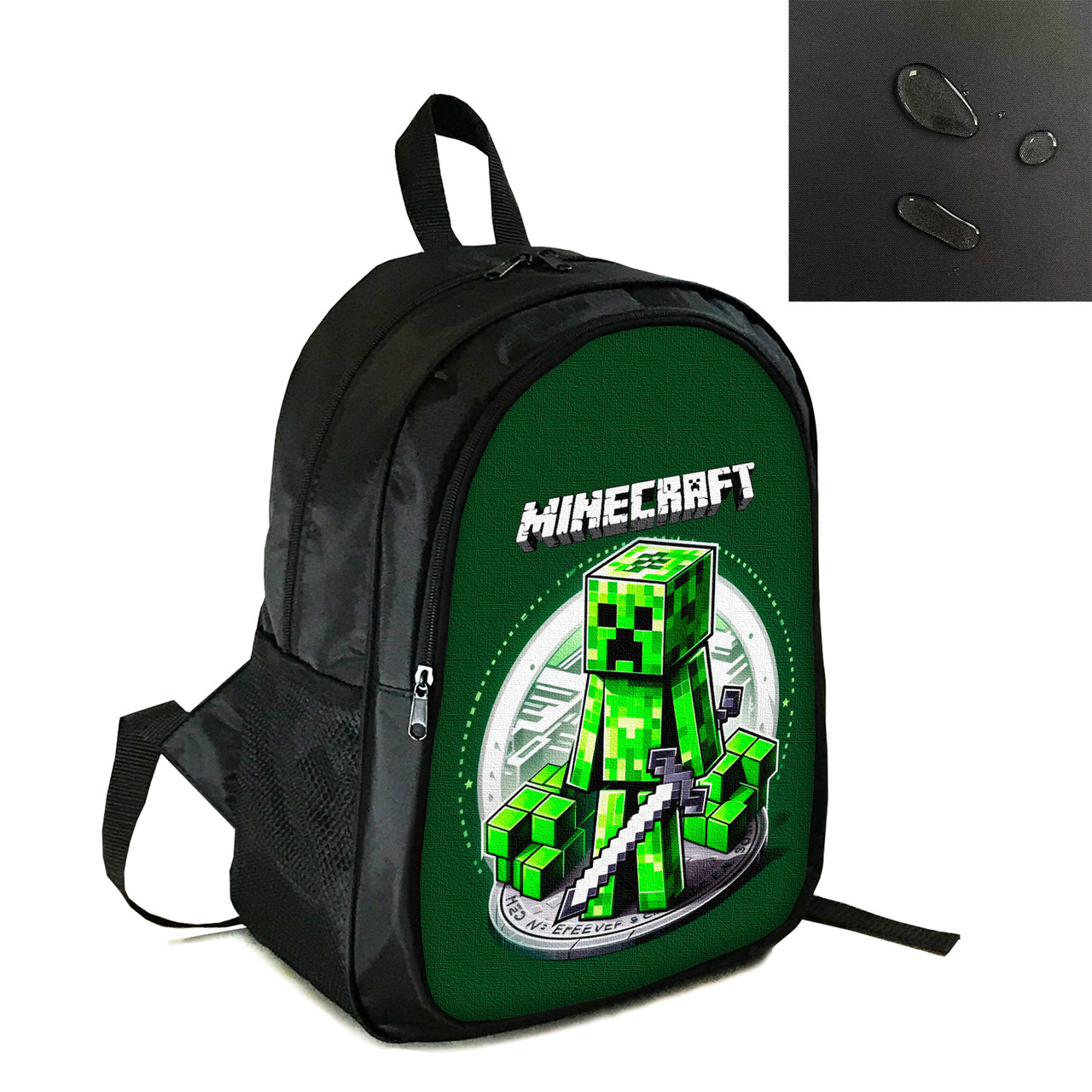 Рюкзак міський/шкільний 38×28см з принтом Minecraft Кріпер дитячий, підлітковий, спортивний (4187), фото 1