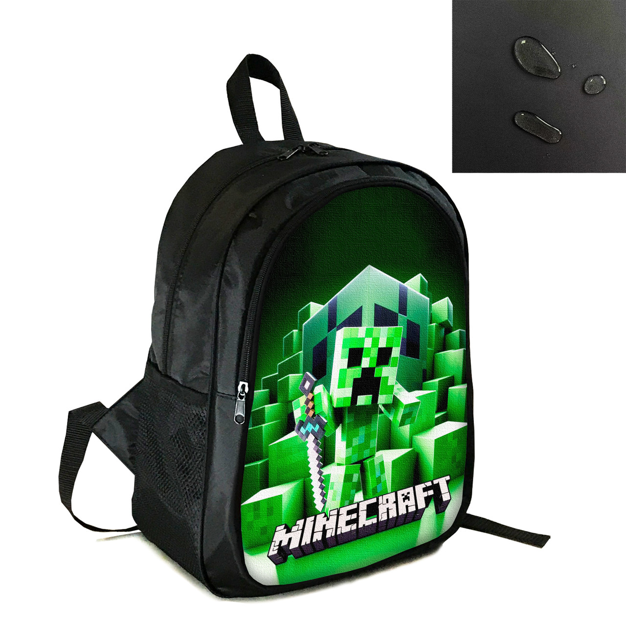 Рюкзак міський/шкільний 38×28см з принтом Minecraft Кріпер дитячий, підлітковий, спортивний (4188), фото 1