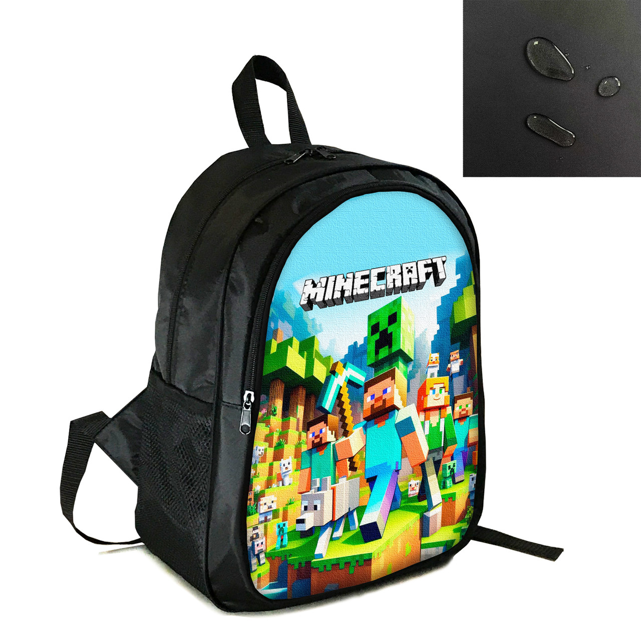 Рюкзак міський/шкільний 38×28см з принтом Minecraft Кріпер дитячий, підлітковий, спортивний (4189), фото 1