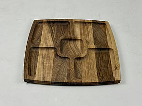 Менажница дерев'яна на 5 секцій квадратна, 29х29 см