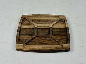 Менажница дерев'яна на 5 секцій квадратна, 29х29 см, модель 2