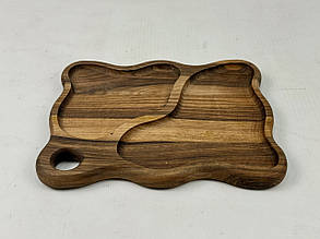 Менажница дерев'яна на 2 секції прямокутна, 30х25 см