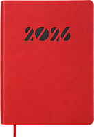 Щоденник датований 2026 (A5, гнучка обкладинка, червоний) Buromax Invisible BM.21154-05
