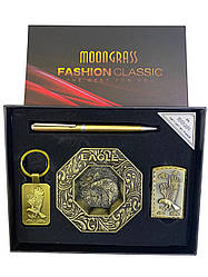 Подарунковий набір 4в1 Попільничка, запальничка, ручка, брелок "Eagle"