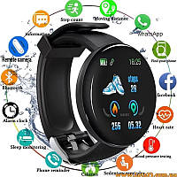 Смарт-годинник BauTech D18 IP65 водонепроникний з крокометром пульсометром тонометром фітнес-браслет USB зарядка