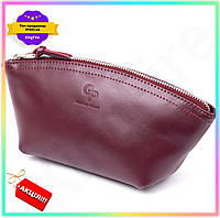 KI Женская косметичка из натуральной GET ONE кожи GRANDE PELLE бордовая для косметики и туалетных прин FIR41_R