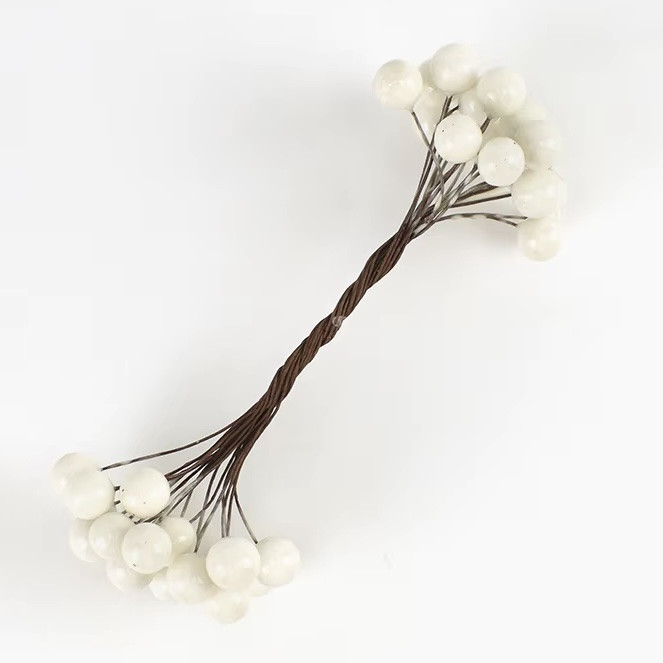 Калина Лакова 12 мм 20 дротів 40 ягід колір білий