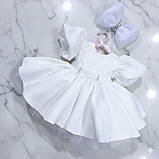 Святкова пишна біла сукня з фатином і бантом для дівчаток 86-110р, фото 3