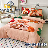 Велюрова постільна білизна полуторний комплект із ведмедиками, фото 5