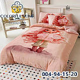 Велюрова постільна білизна полуторний комплект із ведмедиками, фото 8