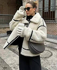 Дублянка жіноча зимова укорочена батал тедді 163,  48-58р., фото 3