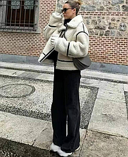 Дублянка жіноча зимова укорочена батал тедді 163,  48-58р., фото 4