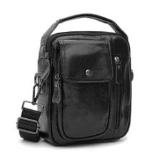 Чоловіча шкіряна сумка Black, фото 1