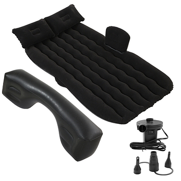 Надувний автомобільний матрац для заднього сидіння + подушки KT7001907, чорного кольору PeremogaUA