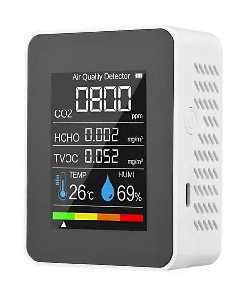 Датчик вуглекислого газу CO2 TVOC HCHO аналізатор якості повітря з датчиком температури та вологості, фото 1