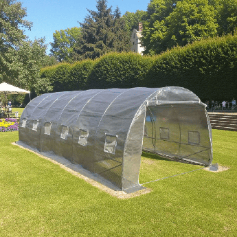 Садова теплиця для вирощення овочів з UV-12 плівкою 18 м² 6х3х2 м BASS POLSKA для городу Садовий фольгований тунель
