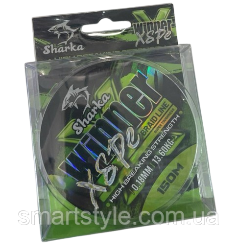 Шнур восьмижильний Sharka Winner X8 150м 0,18мм для риболовлі, фото 1