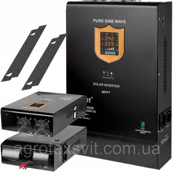 Інвертор безперебійник KEMOT PR0 solar-5000 48V 230V 5000VA/3500W потужний пристрій із чистою синусоїдою AVR стабілізацією, фото 1