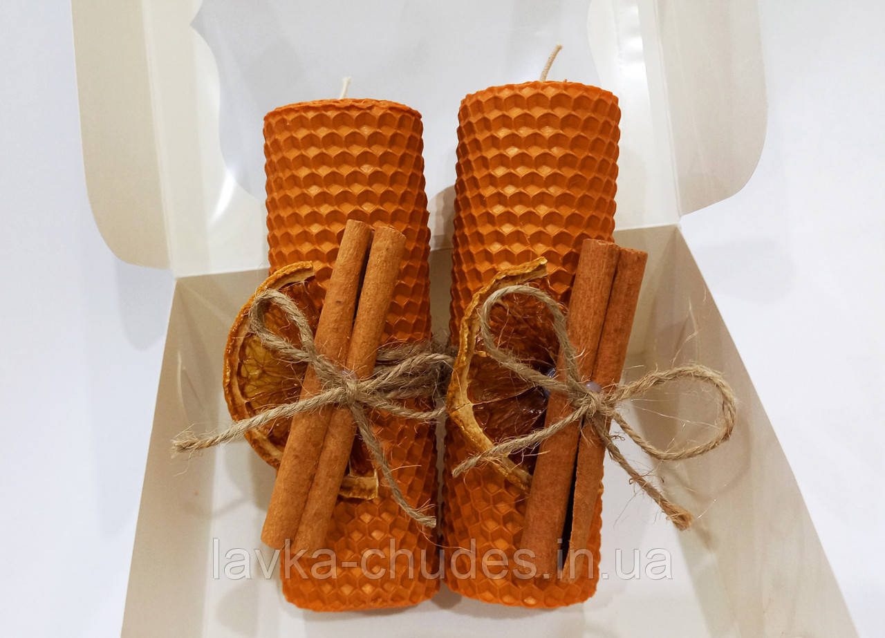 Натуральні свічки із вощини, бджолиного воску., фото 1