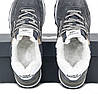 Чоловічі зимові кросівки New Balance 574 Low Grey White Winter сірі кросівки з хутром Нью Беланс замша зима, фото 8