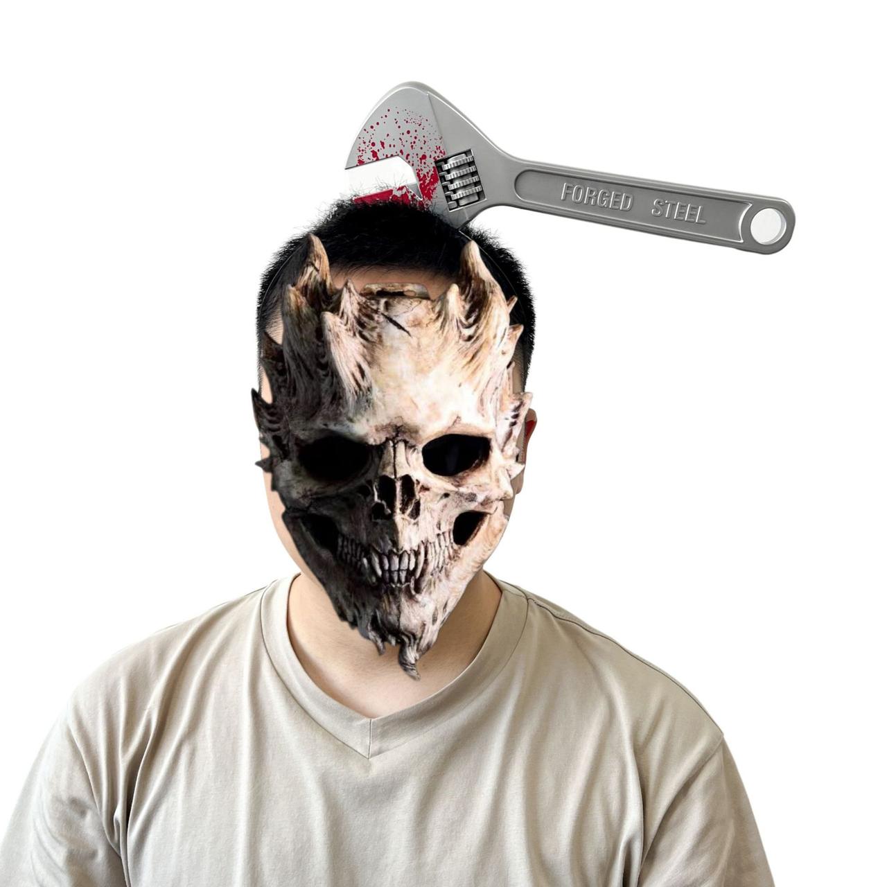 Обруч на Хелловін із гаєчним ключем one size сірий, фото 1