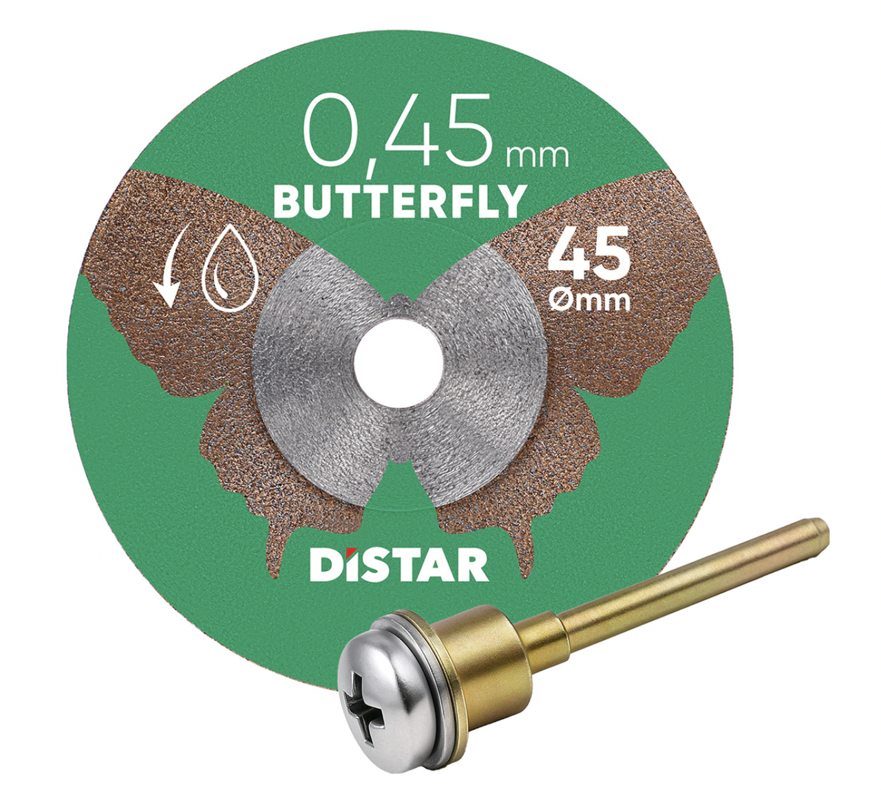 Диск алмазний відрізний DISTAR Butterfly 45мм, товщина 0,45мм (з тримачем), фото 1