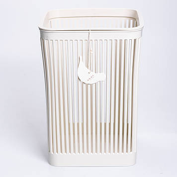 Кошик для сміття пластиковий в офіс для паперу 22×22×30 (см) кошик під сміття 8 (л) відро для сміття Бежевий HP-45-9BE