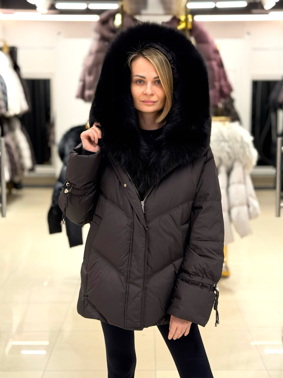 Пуховик - Парка Chanevia 25012 SEAL BROWN, фото 1