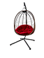 Підвісна садова гойдалка крісло SAN VITO підвісне садове кокон гніздо для саду з м'якою червоною подушкою Коричневий, фото 3