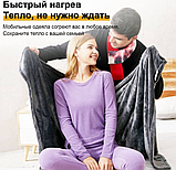 Побутова електропростирадло Електричне плед ковдра Електропростирадло із захистом від перегрівання Простирадло з підігрівом, фото 6