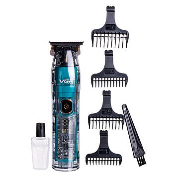 Тример для стрижки акумуляторний з 4 насадками Зелений VGR V-961