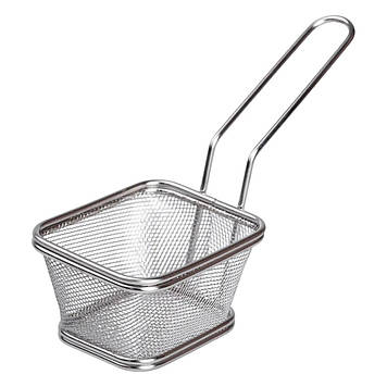 Корзина сервировочная для подачи фри и снеков  10.5х9х5.5 см нержавеющая сталь HP-19-3-S