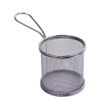 Корзина сервировочная для картофеля фри и снеков 9×9×9 см Черная HP-19-5-B