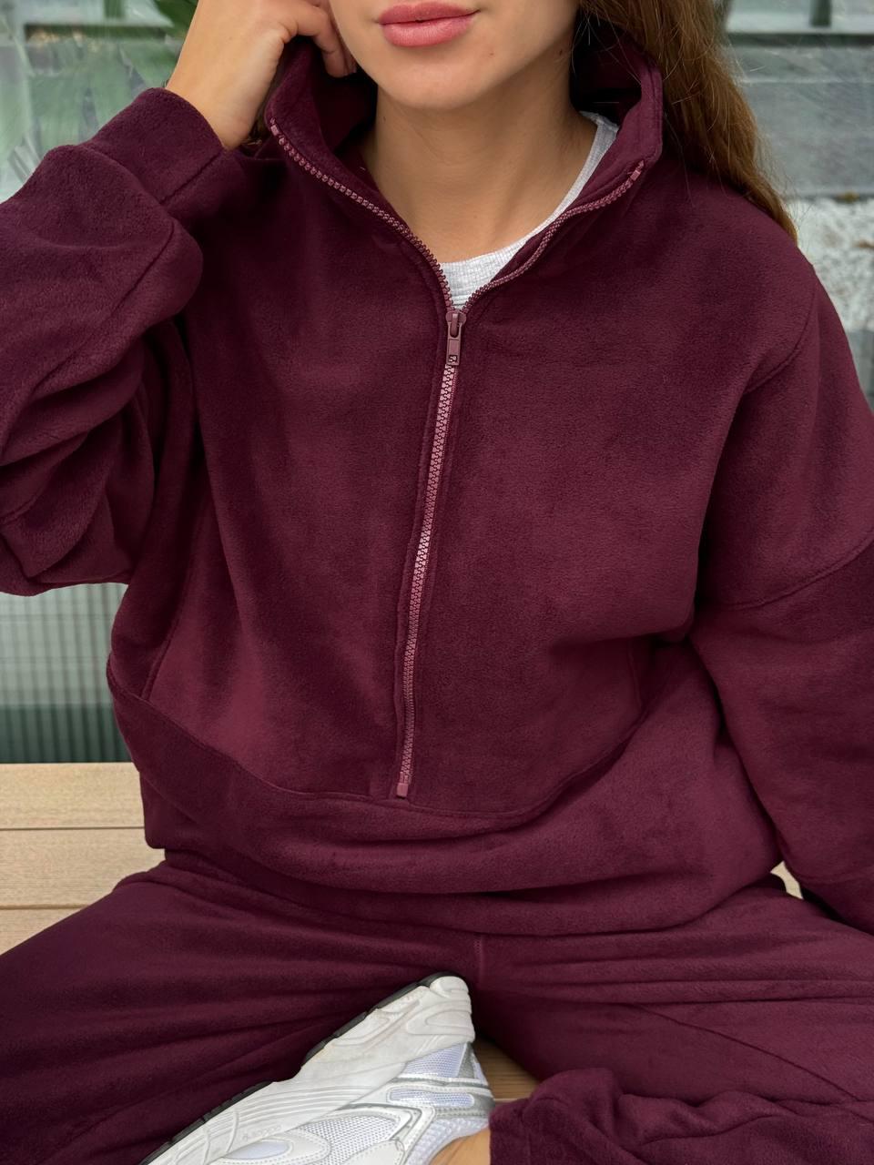 Костюм із турецького флісу Модель: 1554-977 Колір: чорний, марсал, шоколад, темно-синій, фото 1