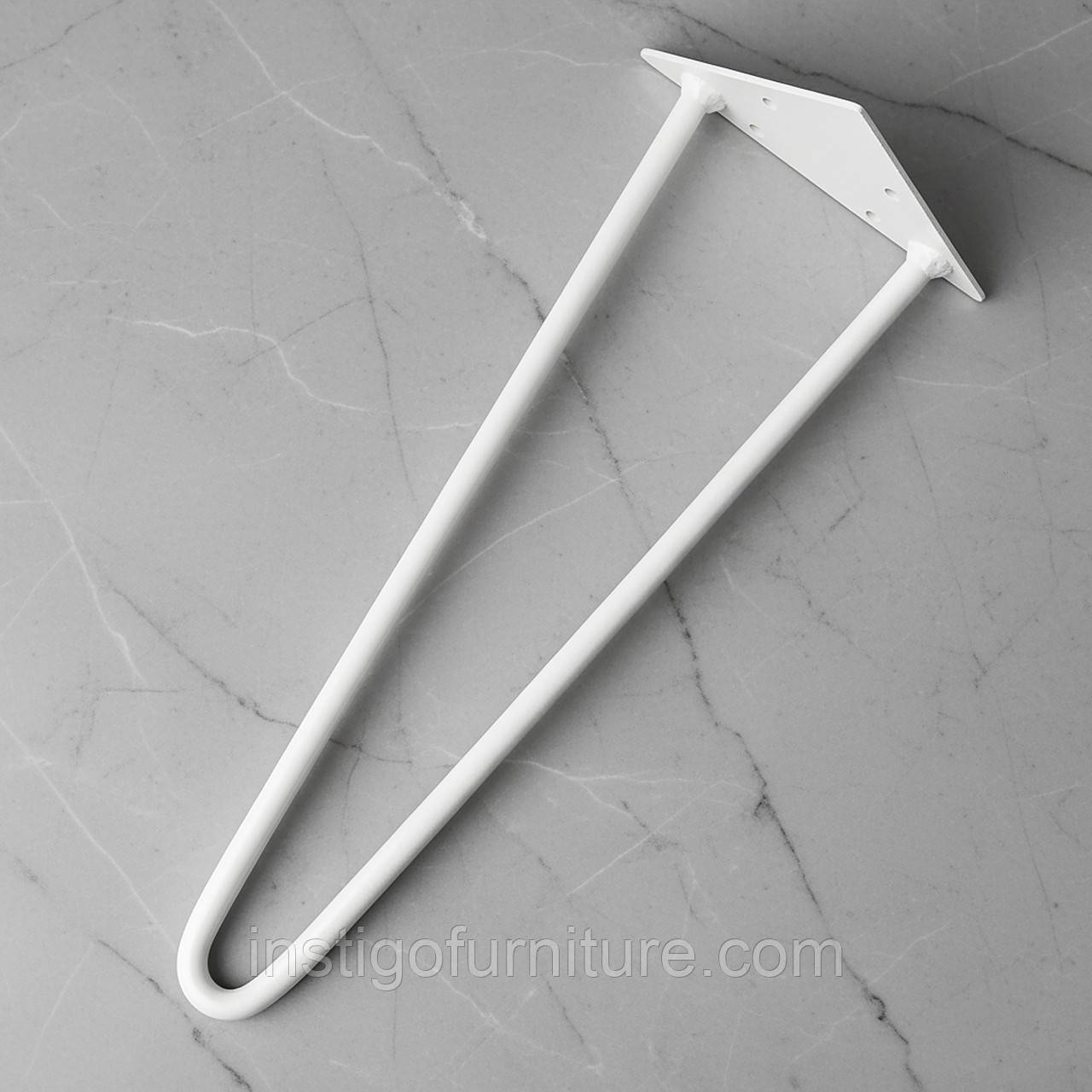 Ніжка шпилька для журнального столу з металу 350 мм 1 шт Білий подвійна, фото 1