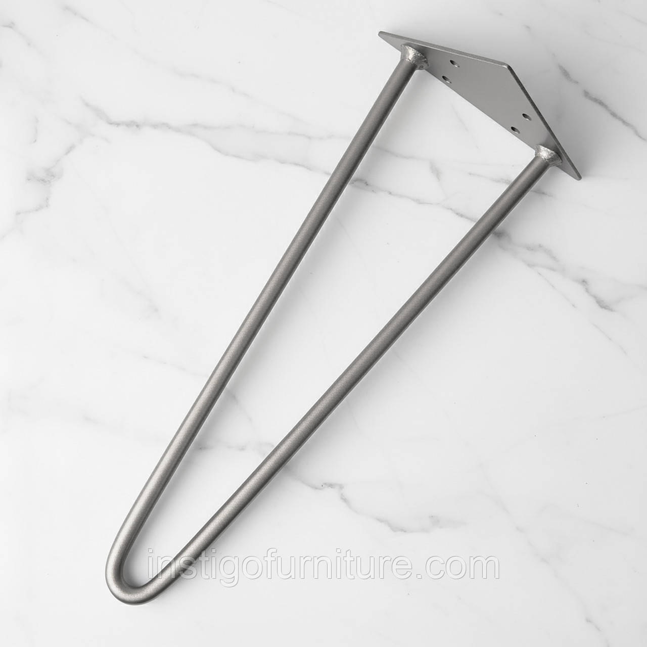Ніжка шпилька для журнального столу з металу 350 мм 1 шт Сатин подвійна, фото 1