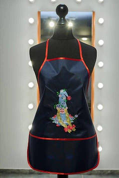 Фартух з нарукавниками дитячий - для праці, малювання, кухні, з вишивкою - гномик 2, колір - темно - синій Код/Артикул 100453