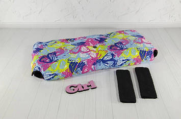 Муфта рукавички відрядна, на коляску / санки, для рук, чорний фліс (з принтом - метелики) Код/Артикул 100126