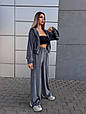 Костюм із велюру спорт Модель: 1554-1523 Колір: графіт, фото 2