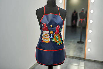 Фартух з нарукавниками дитячий - для праці, малювання, кухні, з вишивкою - гномик 4, колір - темно - синій Код/Артикул 100451