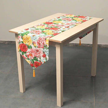 Доріжка (раннер) для обіднього або кухонного столу/ бавовна 100% / Дикі рози/ 40см*170см / Код/Артикул 103851