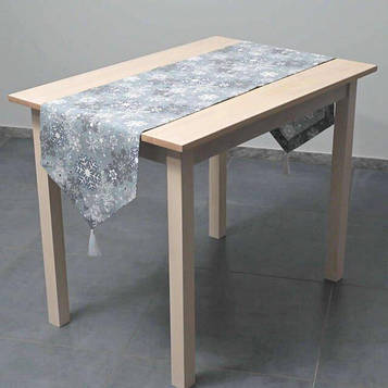 Доріжка (раннер) для обіднього або кухонного столу / тефлонова тканина / водовідштовхувальне просочення / сніжинки на Код/Артикул