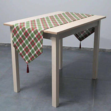 Доріжка (раннер) для обіднього або кухонного столу/тефлонова тканина/водовідштовхувальне просочення/клітина/40см*170см Код/Артикул