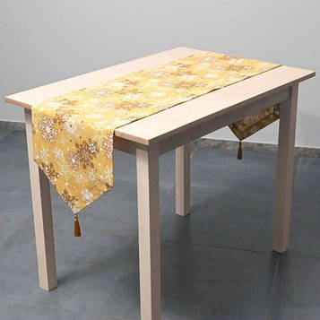 Доріжка (раннер) для обіднього або кухонного столу/Тефлонова тканина/водовідштовхувальне просочення/сніжинки на Код/Артикул 103704